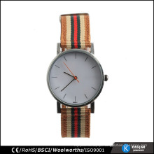 Hot sales watch nylon strap stainless steel watch back nylon wristband watch